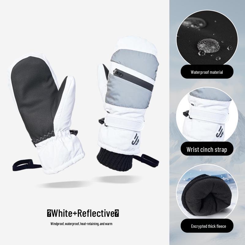 Unisex zimní lyžařské rukavice: Silný samet, voděodolný, větruodolný, dotykový displej, protiskluzový pro venkovní cyklistiku