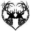 Outdoor Garden Hanging Decorations Metal Deer Heart Wall Decoration, Silhouette Couple Ornaments, Animal Art Decor for Living Room Sculpture