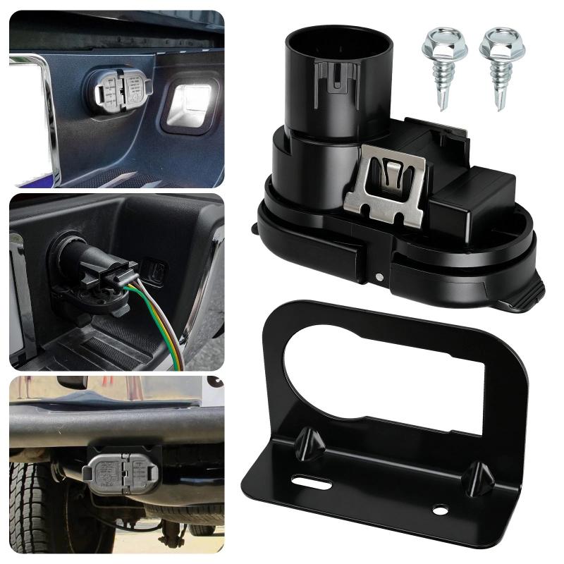

Style 7-Way & 4-Way Trailer Wiring Harness With Bracket, For 2007-2024 F150, Chevy Silverado, Ram чёрный