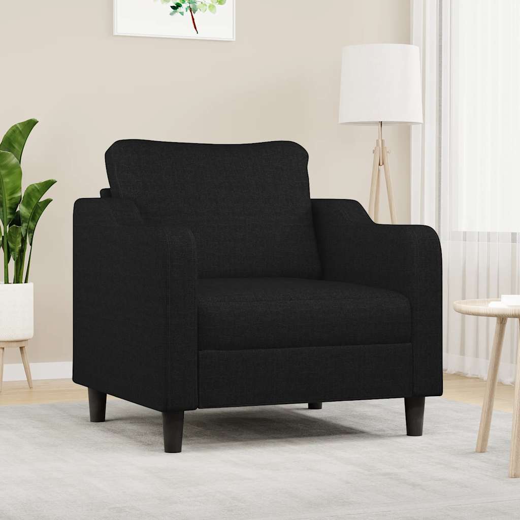 Vidaxl Armchair, Black, 60 Cm, Upholstered In Fabric