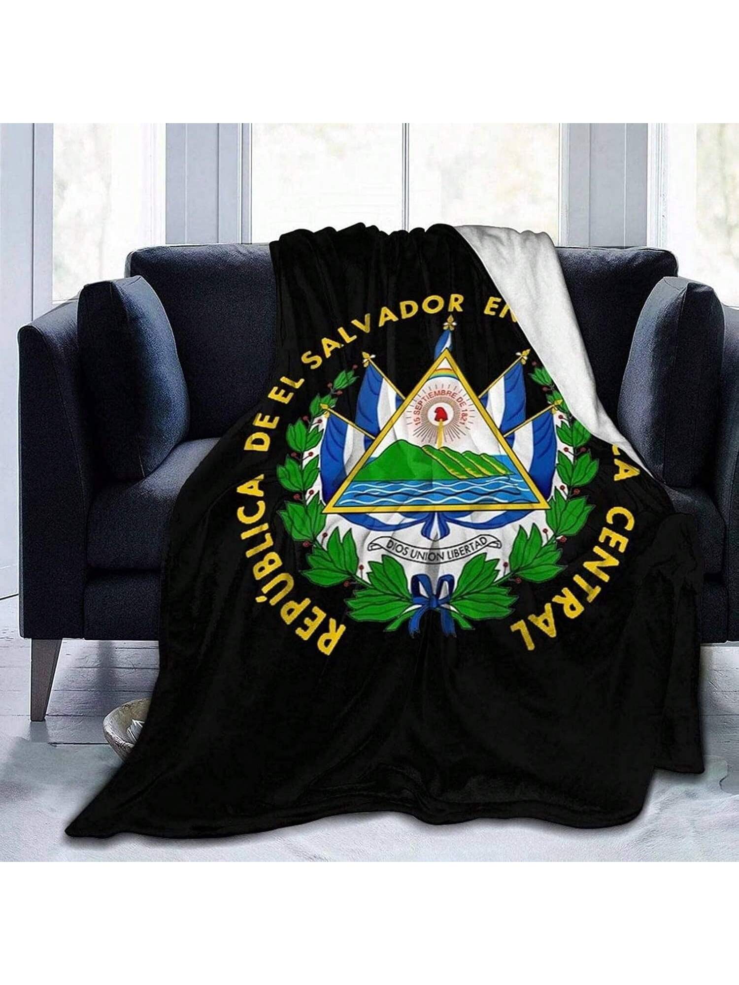 

El Salvador Flag Throw Blanket Warm Blanket Soft Fleece Bed Blanket For Sofa Couch Travel 50x60 In 75X95CM