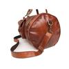 Echtes Ziegenleder Runde Reise Männer tasche Vintage Gepäck Gym Duffle Messenger