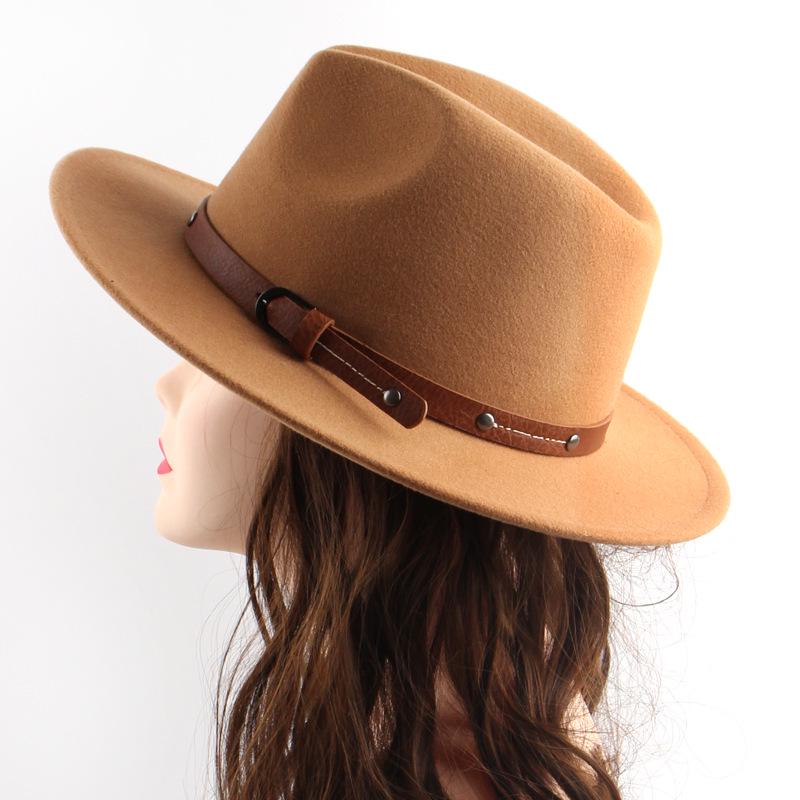 Unisex British Wool Felt Flat-Top Fedora Hat for Autumn/Winter