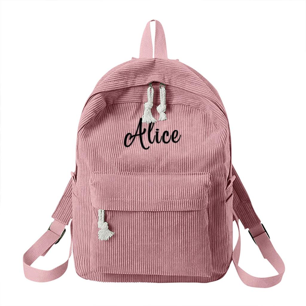 Personalized Preppy Backpack, Travel Backpack, Embroidered Name Tag, Unique Souvenir Gift