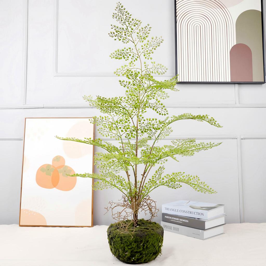 Dekorace z umělé perské trávy a kapradí: Dřevěná dekorace koně pro domácnost a fotografování