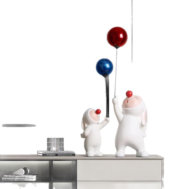 Rabbit Luxury Dual-Sided Balloon Ornaments for TV Cabinet & Living Room