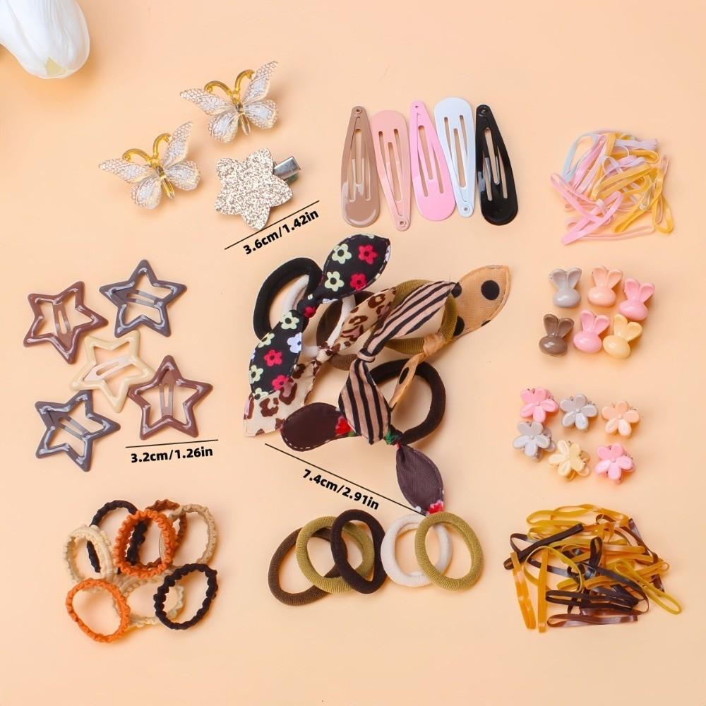 Elastic Hair Clips Set Lightweight Bow Barrettes New Girls Hair Accessories Set Kids Hair Styling