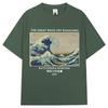 Japonský umělecký styl Velká vlna u Kanagawy Hokusai Trička Muži Ženy 90. léta Vintage Manga Trička Oversized Bavlněné Tričko Dárky