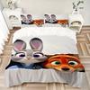 Juego de Ropa de Cama con Estampado de Judy y Nick Zootopia de 3 Piezas, 1* Funda Nórdica + 2* Fundas de Almohada, Juego de Ropa de Cama Estampado, Suave y Cómodo