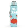 1PC Red Crab Cartoon Graphic 750ml Color Plastic Sports Water Bottle Leakproof Flip Straw Lid For Sports Office Home Use