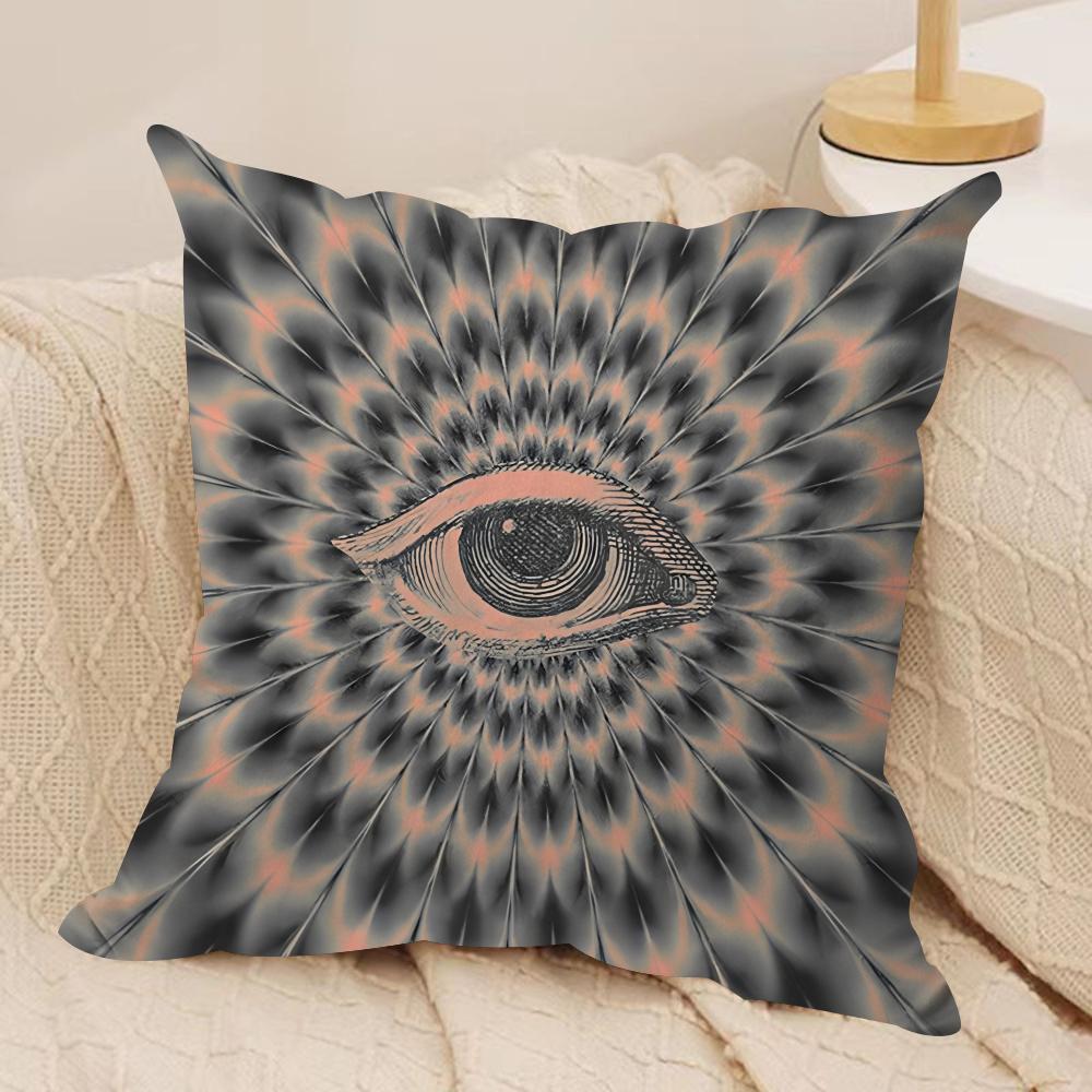 MMariano PPeccinetti Op Art Cushion Cover Silky Short Plush Invisible Zipper Dustproof Sofa Pillow Case For Home Decor