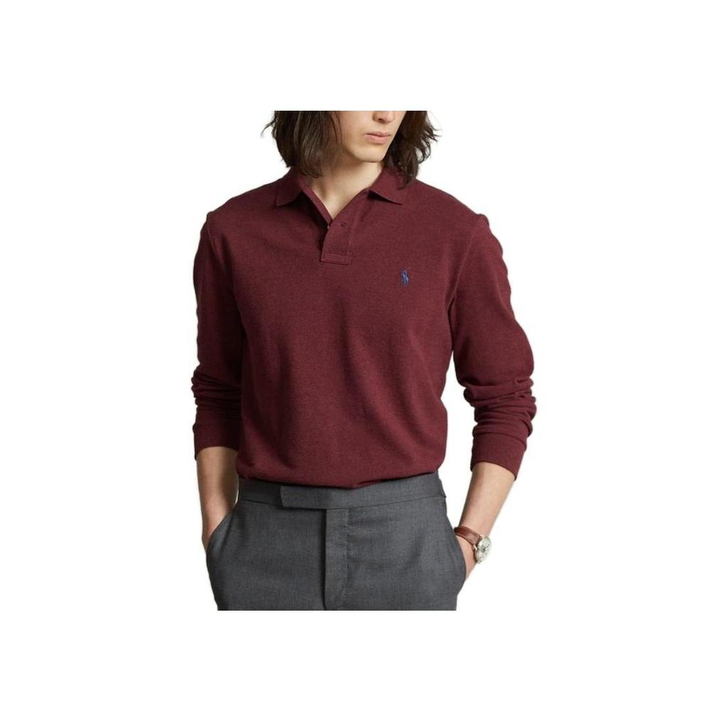 Polo Ralph Lauren FW23 Solid Color Logo Embroidered Casual Long Sleeve Polo Shirt Unisex Polo Shirts MNPOKNI16822560-600
