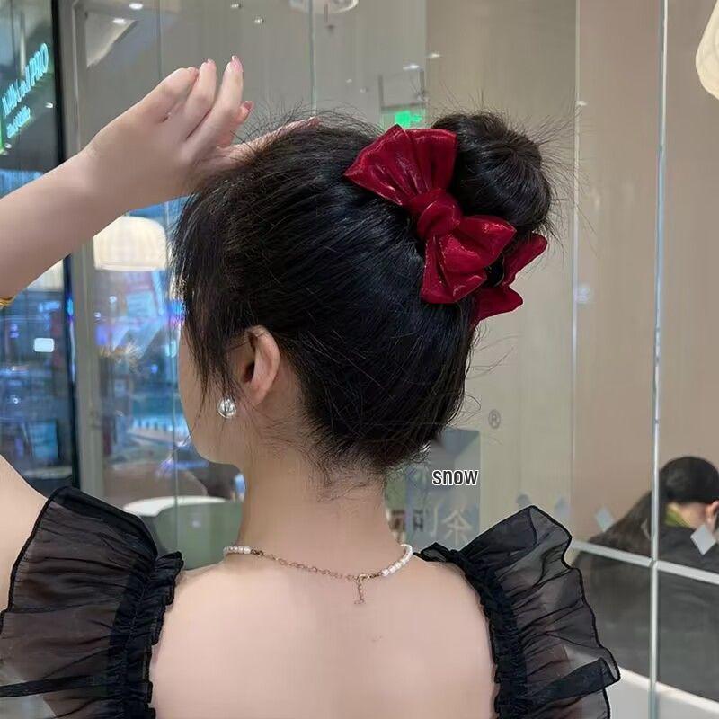 Trendy Bow Bun Hair Clip - Stylish High Ponytail Hairpin Accessory