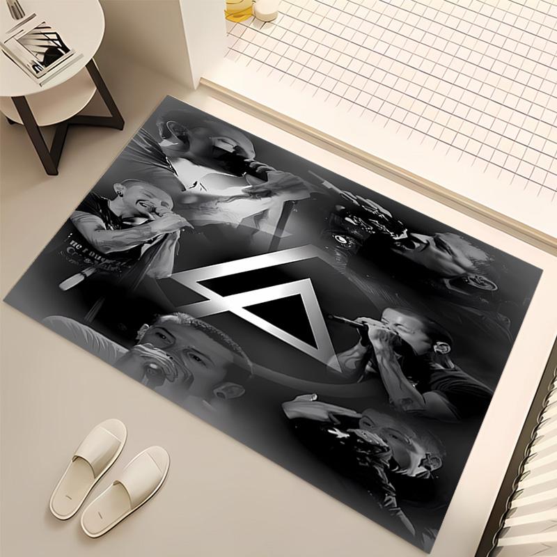 1pc Linkin Park Print Area Rug - Soft, Washable Non-Slip Indoor Mat, Living Room, Home Office Decorative Rug,Office Decorative