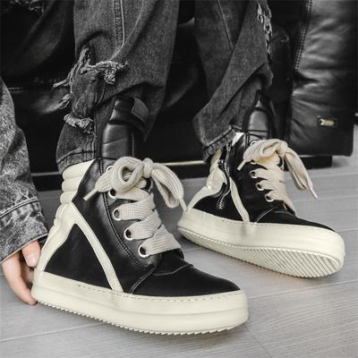 Owees Design Hip Hop Brand Classic Design Men's Sneakers Wide Shoeslace Men's Casual Shoes Thick Sole Women Leather Sports Shoes