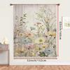 1PC Sheer Curtain Vintage Wildflower Beige Pink Blue Print, Rod Pocket Window Curtain for Living Room Country Decor