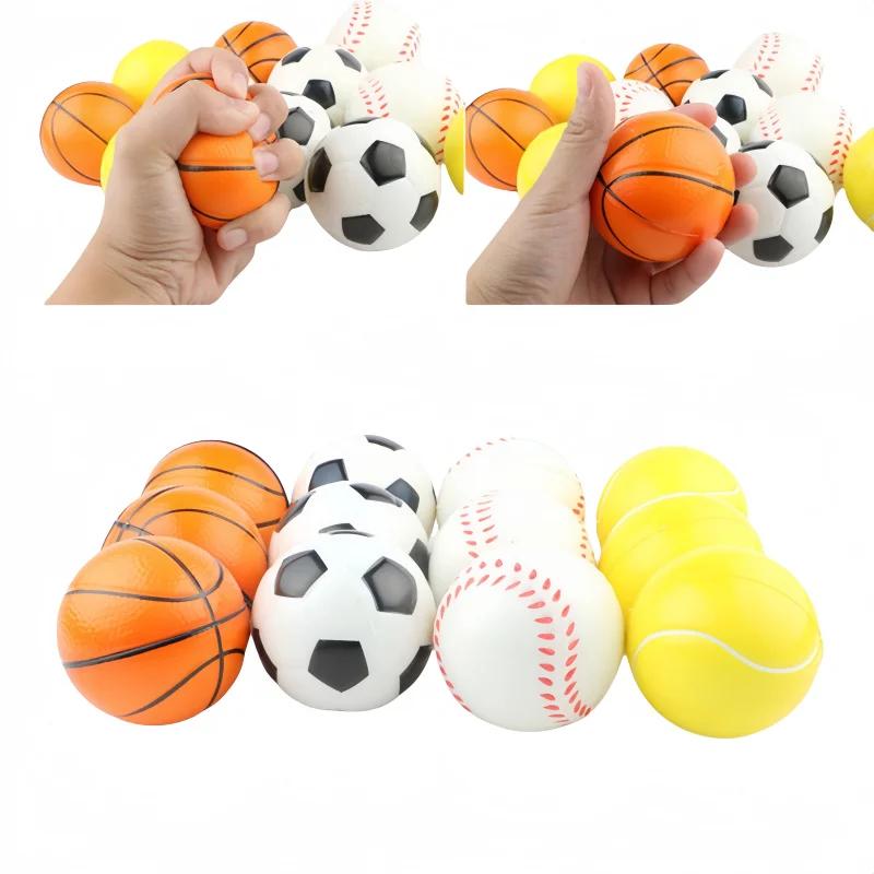 12 Pack Mini Sports Stress Balls Football Basketball Baseball Tennis Fidget Toy Soft Foam Sponge Party Favors Gift for Kids