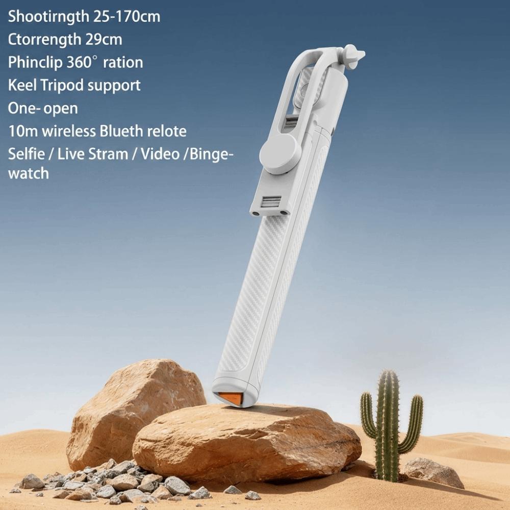360° Rotation Bluetooth Selfie Stick Telescopic Design Anti-Shake Phone Stand Mini Portable Travel Handheld Tripod