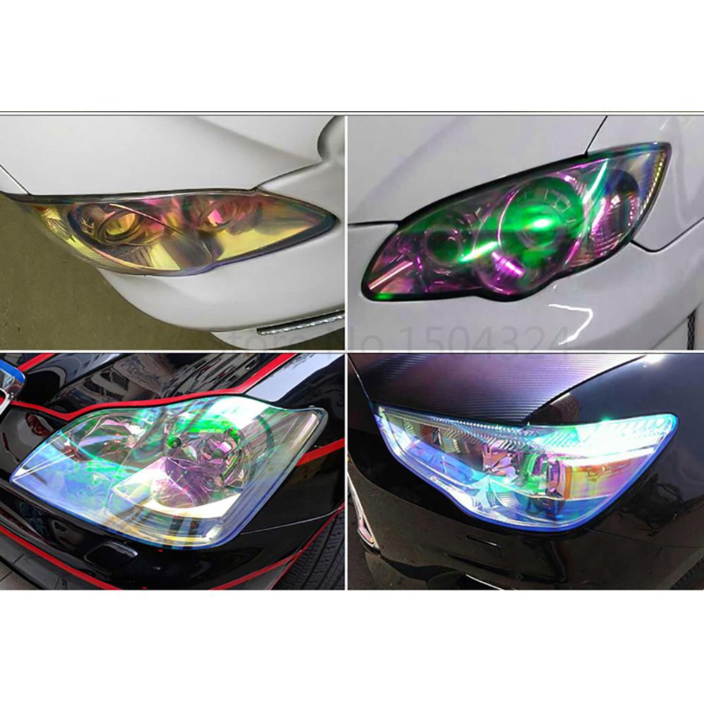 30cm*150cm Car Headlight Fog Light Taillight Tint Reflective Chameleon Vinyl Films Auto Lamp Light Sticker Car Decor Accessories