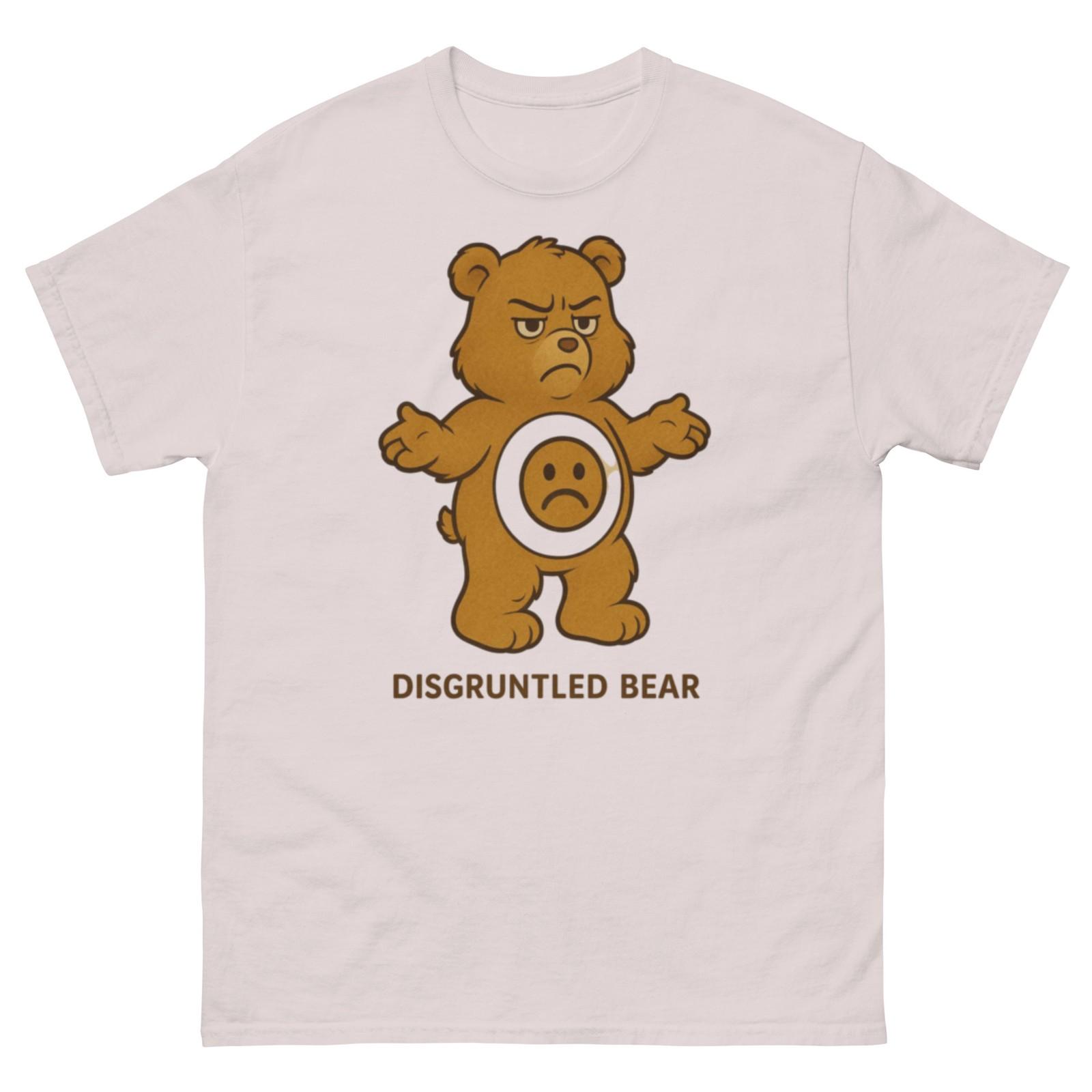 Unisex Disgruntled Bear Tee, Funny Care Bear T-Shirt Mens Womens Tees Top, Care Bear Inspired Tee L