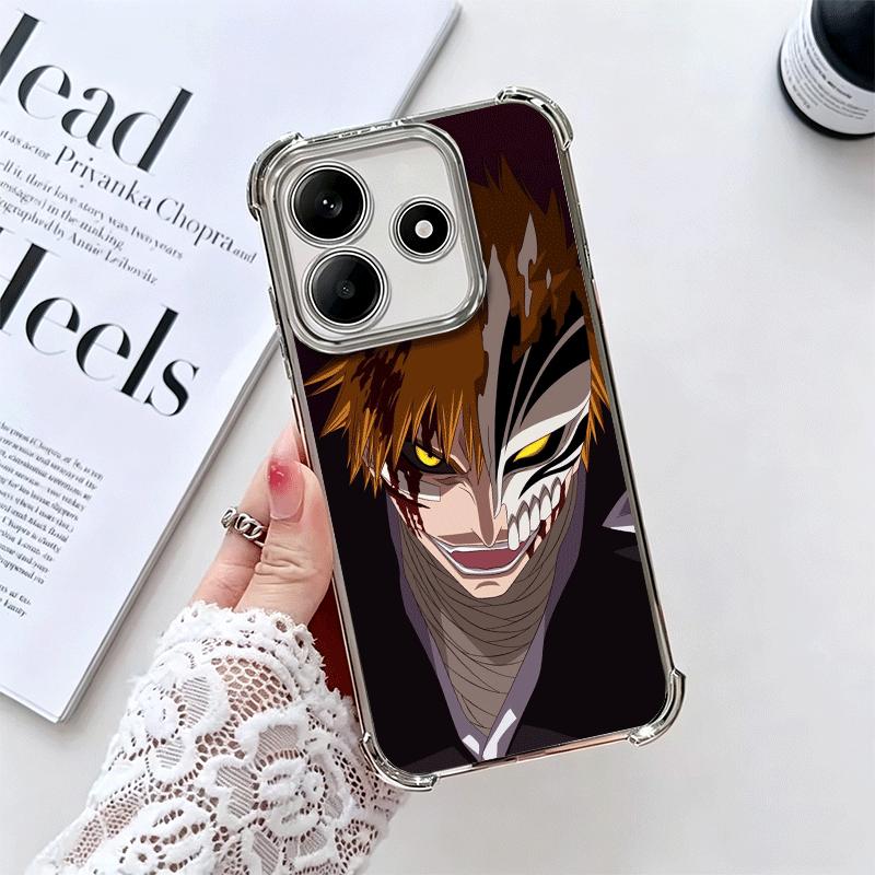 Bleach Kurosaki Ichigo Soft Phone Case For Xiaomi Redmi Note 14 15 Pro Plus 13 12 11S 11T 5G 10 9S 9 Plating Anti-Fall Fundas