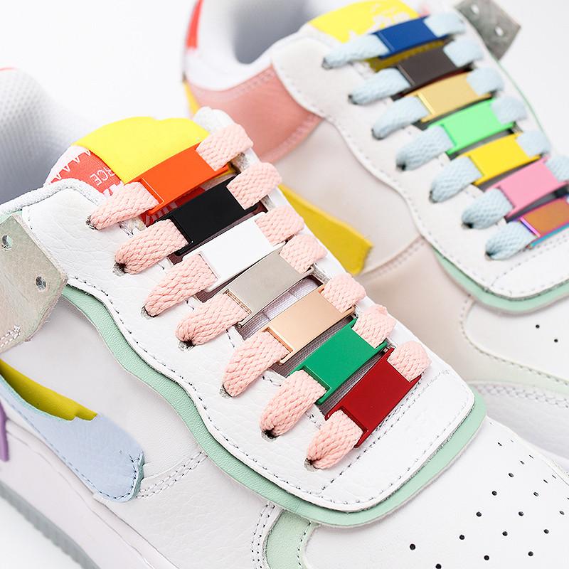 2 Pcs Blank for AF1 Shoelaces Buckle Shoes Decorations Sneaker Kit Metal Buckle Stylish and Suitable for All Kinds of Flat Laces