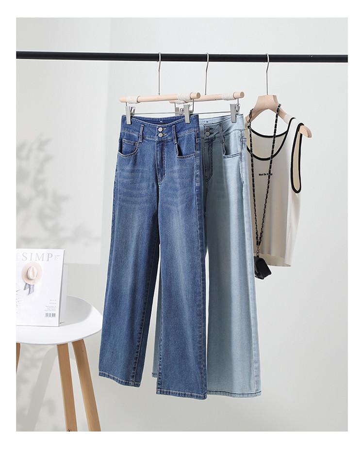 Double Button High Waisted Jeans for Women In Summer 2025, Thin, Fashionable, Versatile and Slimming Straight Leg Pants