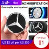 Naklejka na samochód Dla Mercedes Benz 1 szt. Aluminiowe Logo Kierownicy Samochodowej Okrągła Naklejka Wykończeniowa Dla Mercedes Benz AMG W211 W176 W177 W20