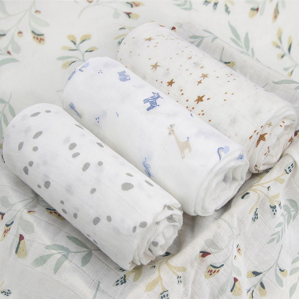 3 PCs Bamboo Cotton Gauze Diapers Newborn Baby Washable Baby Diaper Cloth Comfortable Breathable Absorbent Soft Summer