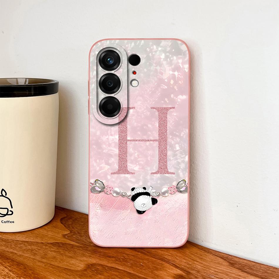 Phone Case For Tecno Camon 50 Pro Ultra 4G 5G Cute Panda Letters Style Soft Liquid Silicone Housing Camera Protection Funda