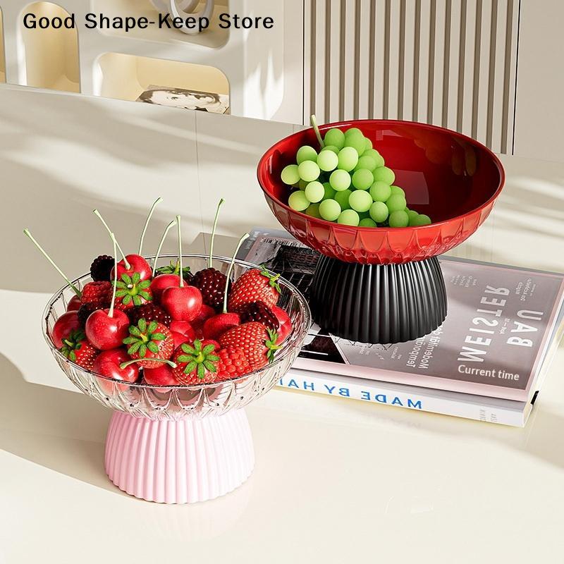 Hygienic Tabletop Organizer And Elegant Large Washable Fruit Bowl With Pedestal - Chic, Decorative Centerpiece