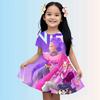 3-14 Year Old Girl KPop Demon Hunters 3d Printed Short Sleeved Dress Loose And Comfortable Party Dress 100-160