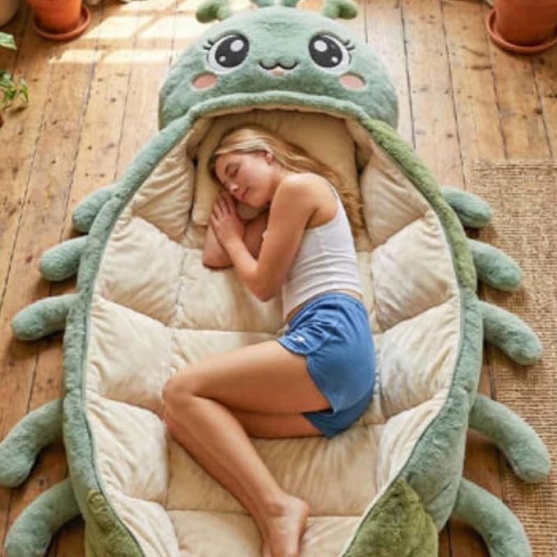 Cartoon Caterpillar Sleeping Bag Soft Comfortable Sleep Kids Adults 80x180cm