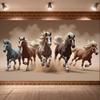 Horse Banner Running Horse Pattern Equine Display Horse Themed Banner Desert Scene For Western Themed Party Cowboy Themed