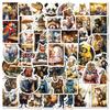 More Than 50 Fine Prints of Non-repetitive Anthropomorphic Animal Graffiti Stickers Pp Waterproof Decorative Stickers