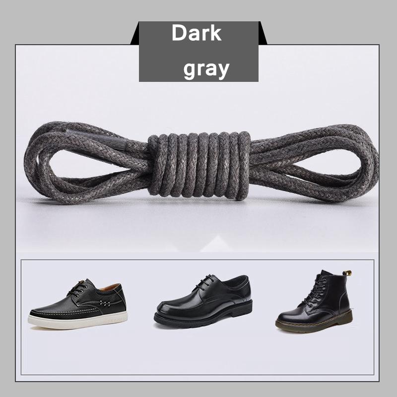 Cotton Waxed Shoelaces Round Oxford Shoe Laces Boots Laces Waterproof Leather Shoelace Length 60/80/100/120/140/180 CM 1Pair