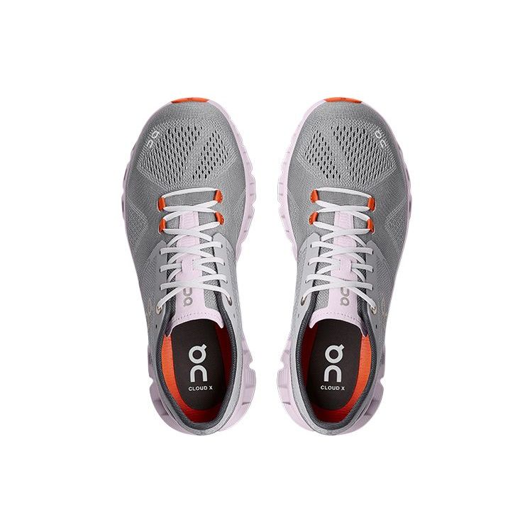 ON  Cloud X 3 Alloy Lily Women Sneakers Grey Alloy-Grey Lily-Pink 40.99041