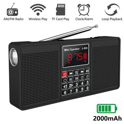 Multifunkční přenosné stereo rádio FM AM dobíjecí USB TF přehrávač karet Bezdrátový Bluetooth reproduktor s přijímačem FM rádia