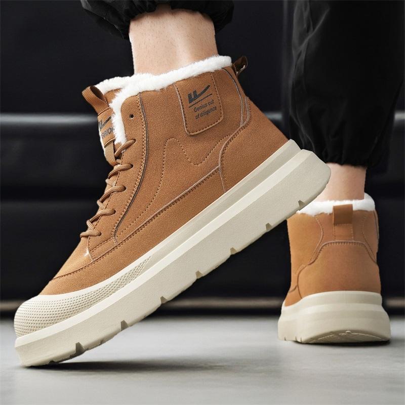 Warrior Classic Cotton Casual Commuting Trendy Versatile Fashion Snow Boots Men Boots Tan WXP(WZ)-264501M