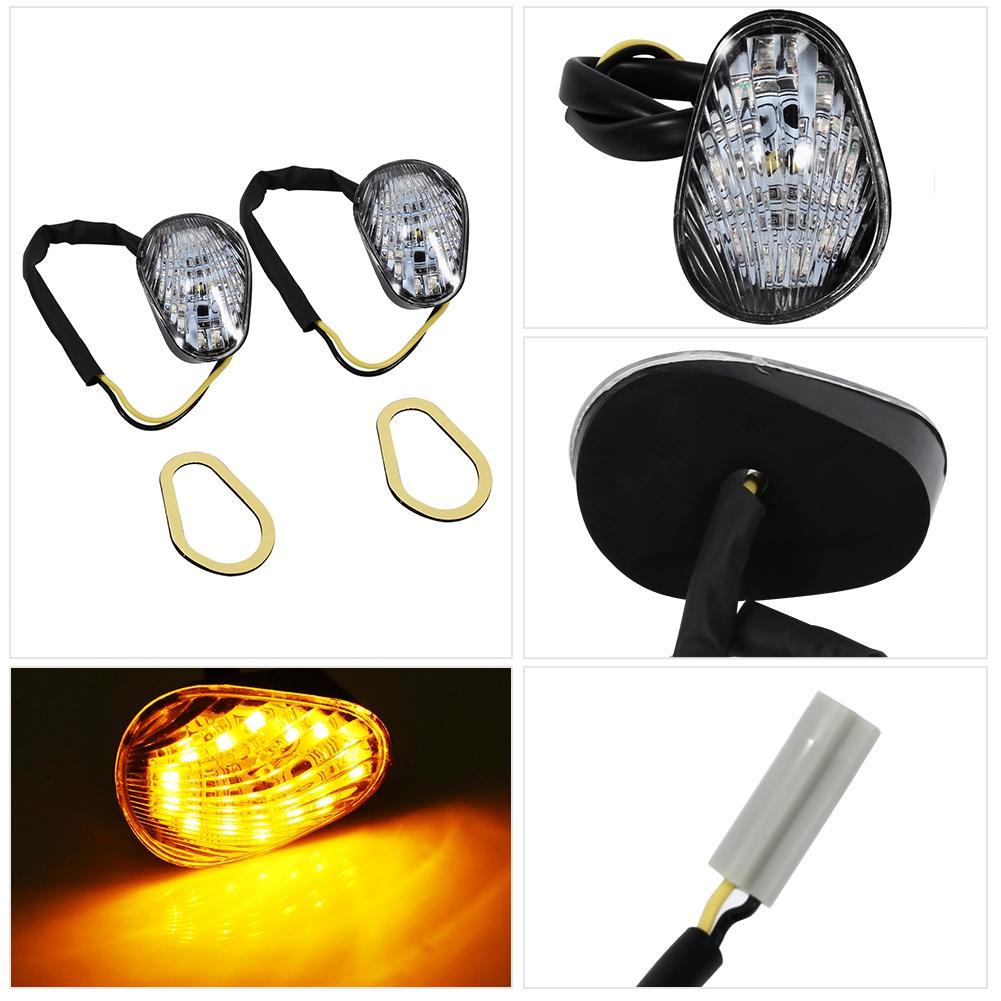 1 Pair Motorcycle Amber LED Turn Signal Light Indicator Lamp Flush Mount For Yamaha YZF R1 R6 R6S