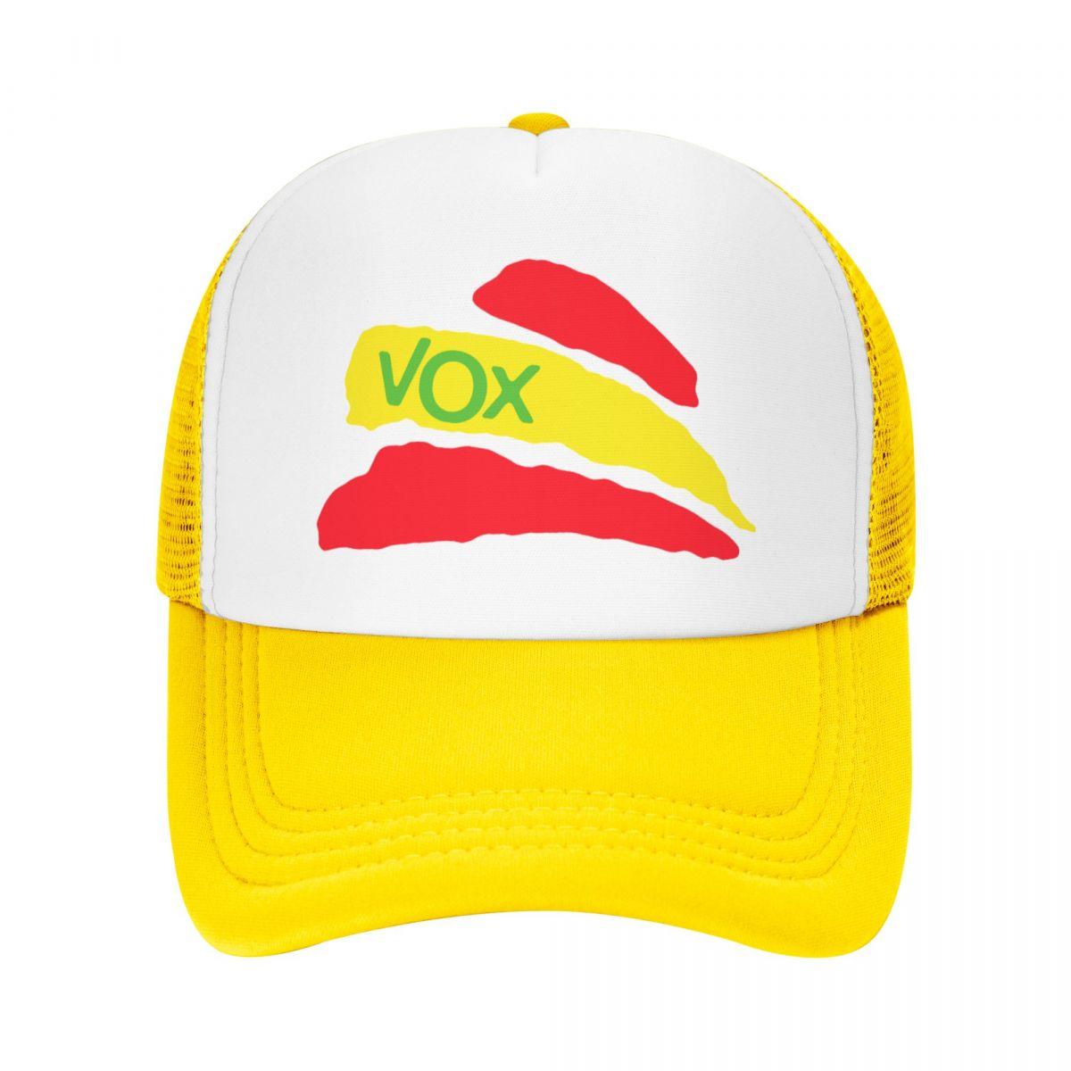 

Vox испанский флаг дальнобойщик шляпа уличная женская унисекс регулируемая бейсболка для политической партии в Испании летние шляпы бейсболка ONE SIZE