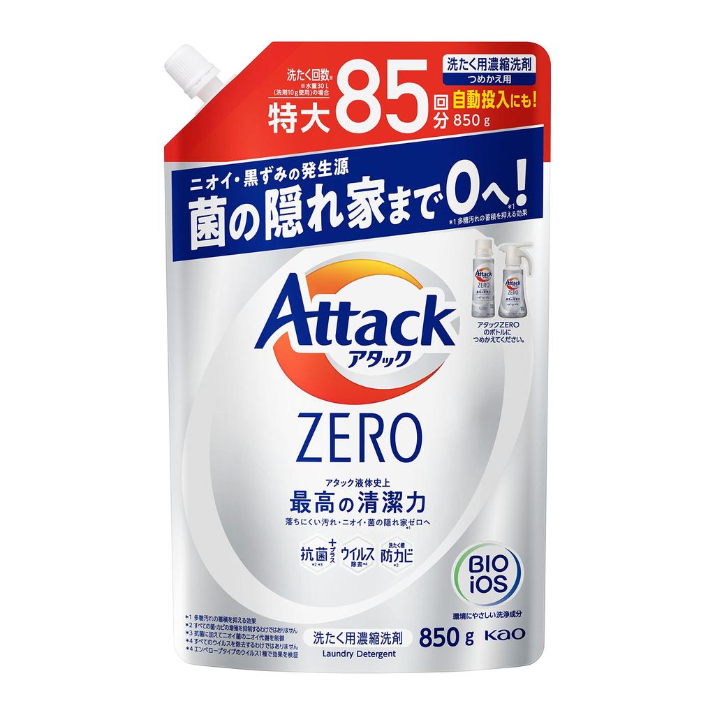 Attack ZERO Liquid Laundry the Best Cleaning Power in Attack Liquid 850g Detergent, History, Refill,