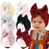 Cross-border Bow Fetal Hat - Cute Baby Flower Hat with Plain Color Design