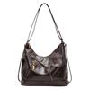 Retro fashion Spice Girl locomotive bag 2025 new shoulder women's bag soft leather messenger bag commuter tote bag