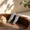 Popular hand-painted enamel stud earrings irregular geometric long strip wave commuting versatile light luxury earrings