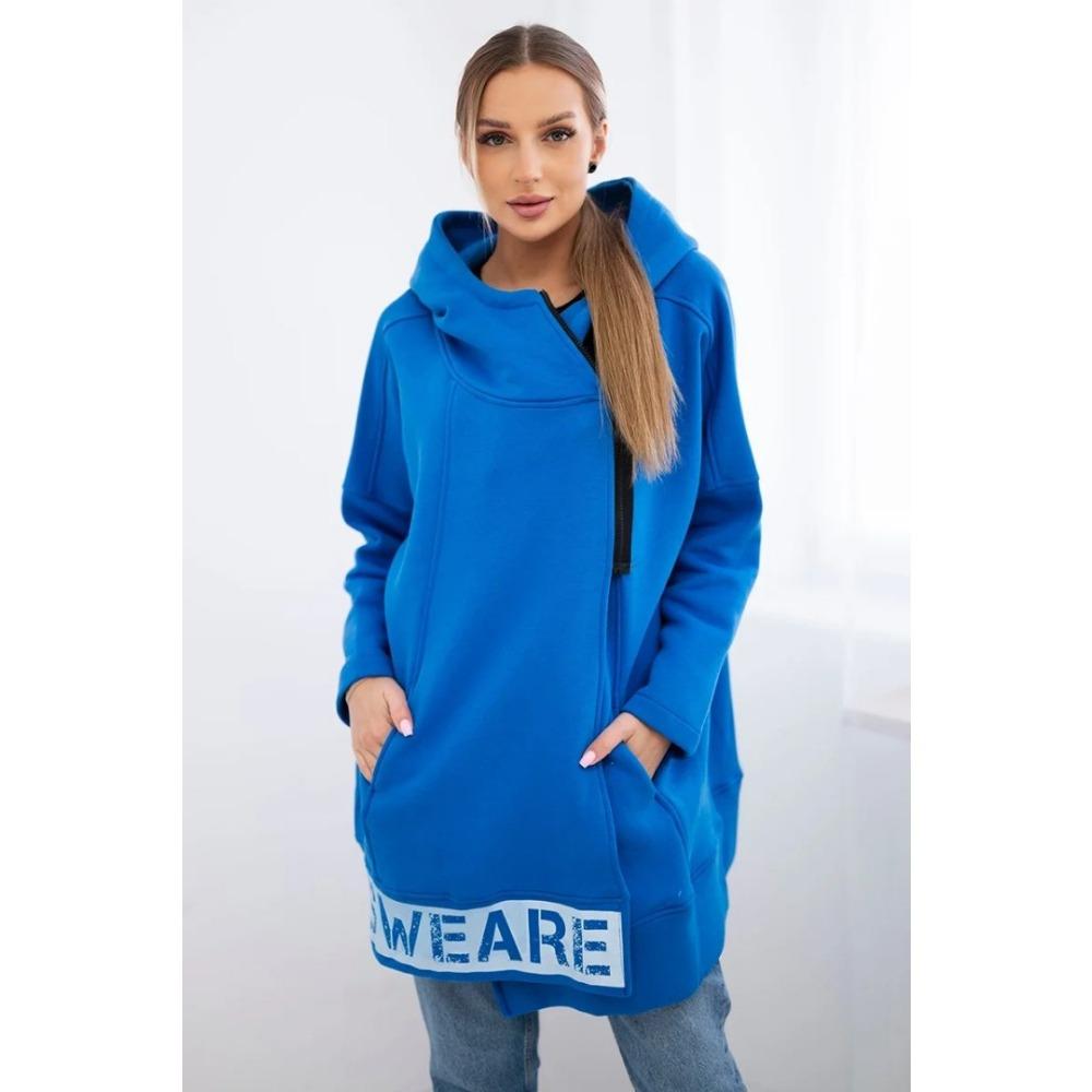 Hooded Sports Fleece Sweatshirt Casual Long-sleeved Zipper Women's Plus-size Solid Color Coat