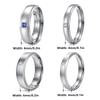 European & American Simple Diamond-Inlaid Stainless Steel Couple Ring Set