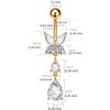 Stainless Steel Drop Navel Piercing Ring Zinc Zinc Alloy Dangled Navel Ring Butterfly Belly Button Ring  Club
