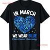 Colorectal Colon Cancer Awareness Blue Ribbon Colonoscopy T Shirt Vintage Top For Everyday Wear