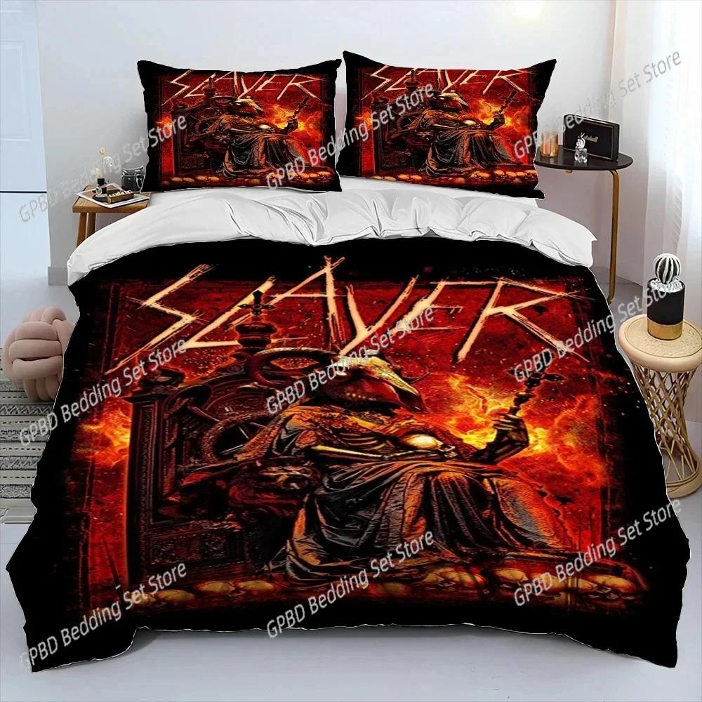 3D Print Slayer Heavy Metal Bplus Music Beding Set Bedrom Soft Modern Bedspreads Comefortable Soft with Soft Fabric Duvet Cover Quilt Pilowcase